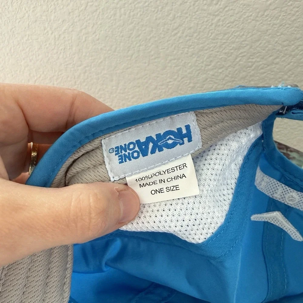 Hoka One One Flexible Adjustable Running Hat Blue EUC